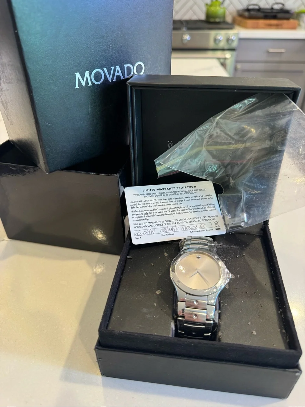 Movado Silver-Tone Minimalist Bracelet Watch